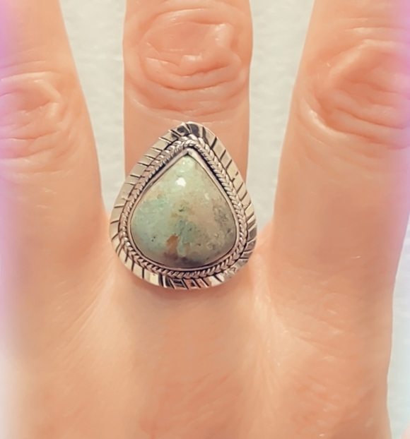 Turquoise Sterling Gemstone Ring - Picture 2 of 2